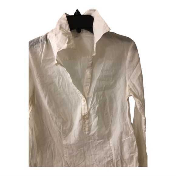 Express design‎ studio off white sheer long sleeve buttoned down shirt size XS - Picture 3 of 9